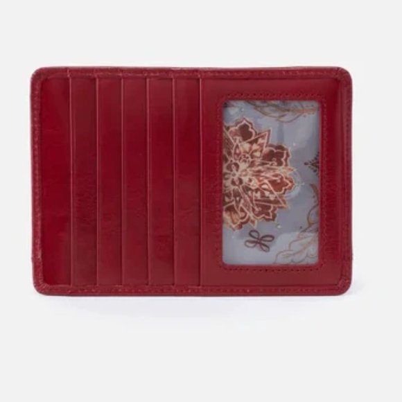 NWT New Hobo Euro Slide Card Case Cardinal Leather Retired Rare